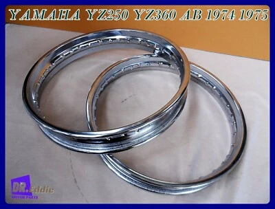 Fit  Yamaha YZ250 YZ360 AB 1974-1975 Front & Rear Steel Wheel Rim Set **bi4588** Foto 1 de 4
