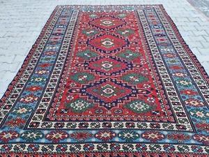 Vintage Oushak Teppich, Vintage 7x9 Antik Handgeknüpft Rot Rug, Naturteppich - Bild 1 von 10
