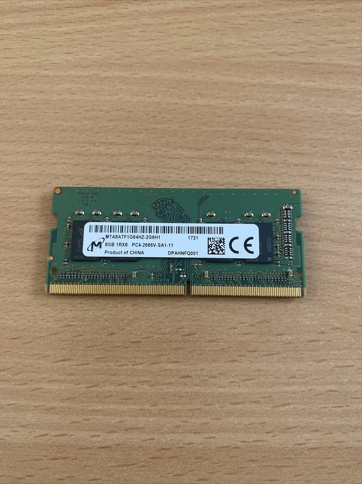 MICRON 8GB 1Rx8 PC4-2666V-SA1-11 (MTA8ATF1G64HZ-2G6H1) - Photo 1/1