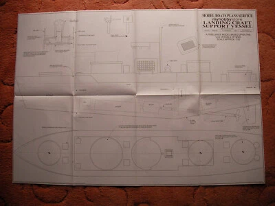 Modellboot Pläne für Landungsboote Unterstützungsschiff ein halbmaßstabsgetreues Kriegsschiff 32" LOA - Bild 1 von 2