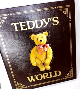 TEDDY'S WORLD Leather Bound Book First Edition Illustrated Vintage Collectible - Foto 1 di 9