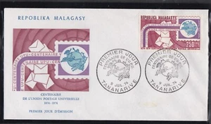 MALAGASY MADAGASCAR 1974 FIRST DAY COVER CENTENNARY OF THE UPU - Picture 1 of 1
