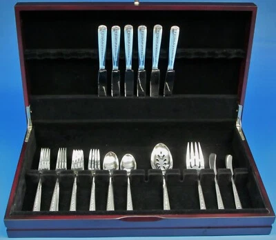 Juego de cubiertos de plata de ley Rambler Rose by Towle para 6 servicios. 28 piezas Foto 1 de 4