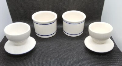 Gres vintage Butter Keeper norpo blanco y azul (2 juegos) Foto 1 de 4