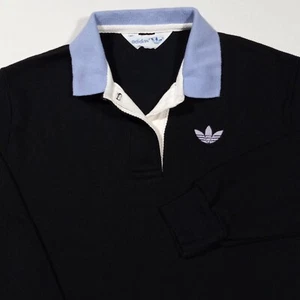 M 80s 90s ADIDAS Knit Polo Sweatshirt Vintage Women - Picture 1 of 8