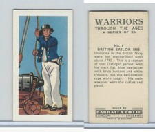 B0-0 Barratt, Warriors Through Ages, 1962, #1 British Sailor 1805