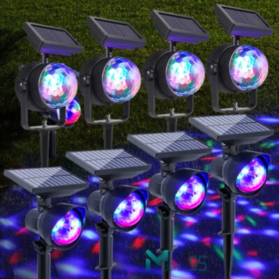 LOT Solar Christmas LED Moving Laser Projector Light Xmas Outdoor Landscape Lamp - Image 1 of 4