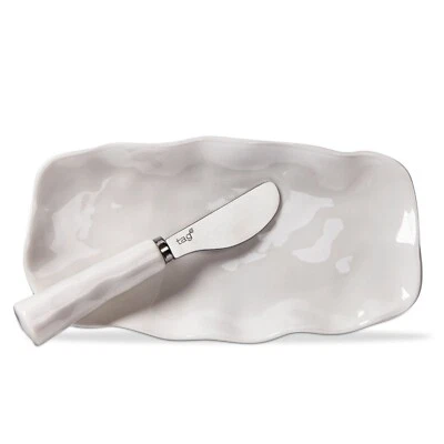 TAG Formoso Butter Dish & Spreader Set - White (G14944) - Image 1 of 2