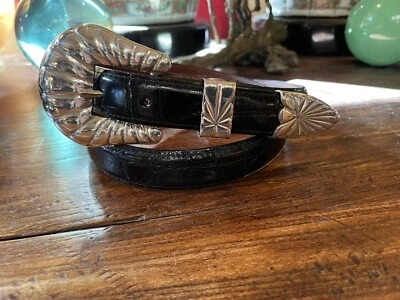 Juego de hebillas de cinturón con superposición de plata esterlina XL estilo Wage James Reid 33-34”1”🐊✅ Foto 1 de 4