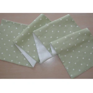 Coffee Table Runner 4ft Sage Green and White Polka Dots 48" Polkadot Spots 120cm - Picture 1 of 3