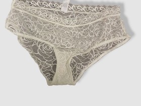 $77 Epure Lise Charmel Women White Dentelle Etoile Lace Brief Panties Size M