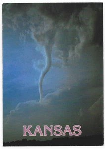 Tornado Lyon County Kansas Postcard Funnel Cloud - Picture 1 of 2