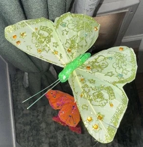 World Buyers 9 Pc Butterflies On String Glitter Colorful Handmade, China - Picture 1 of 8