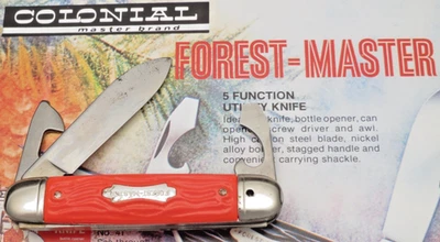 Vintage COLONIAL KNIFE CO USA FOREST MASTER Scout Knife - Scarce Orange Color - Image 1 of 4