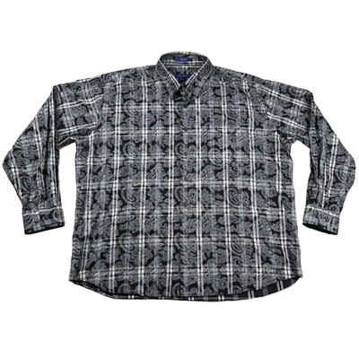 Camisa Alan River Para Hombres 2xl Cachemira Abotonada Preppy Fuerte Informal Tejida Foto 1 de 4