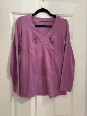 Athleta v-neck lavender/purple ruched long sleeve top - medium - Image 1 of 4