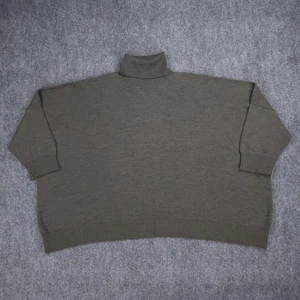Eskandar Sweater Womens One Size Olive Green Turtleneck Oversized Neiman Marcus - Picture 1 of 17