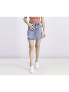 SANCTUARY DENIM Womens Light Blue Zippered Pocketed Mini A-Line Skirt 27 Waist - Picture 1 of 9