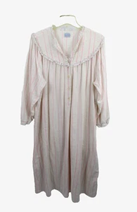 Camisón LANZ OF SALZBURG para mujer grande rosa claro blanco ribete de encaje 100 % algodón - Imagen 1 de 11