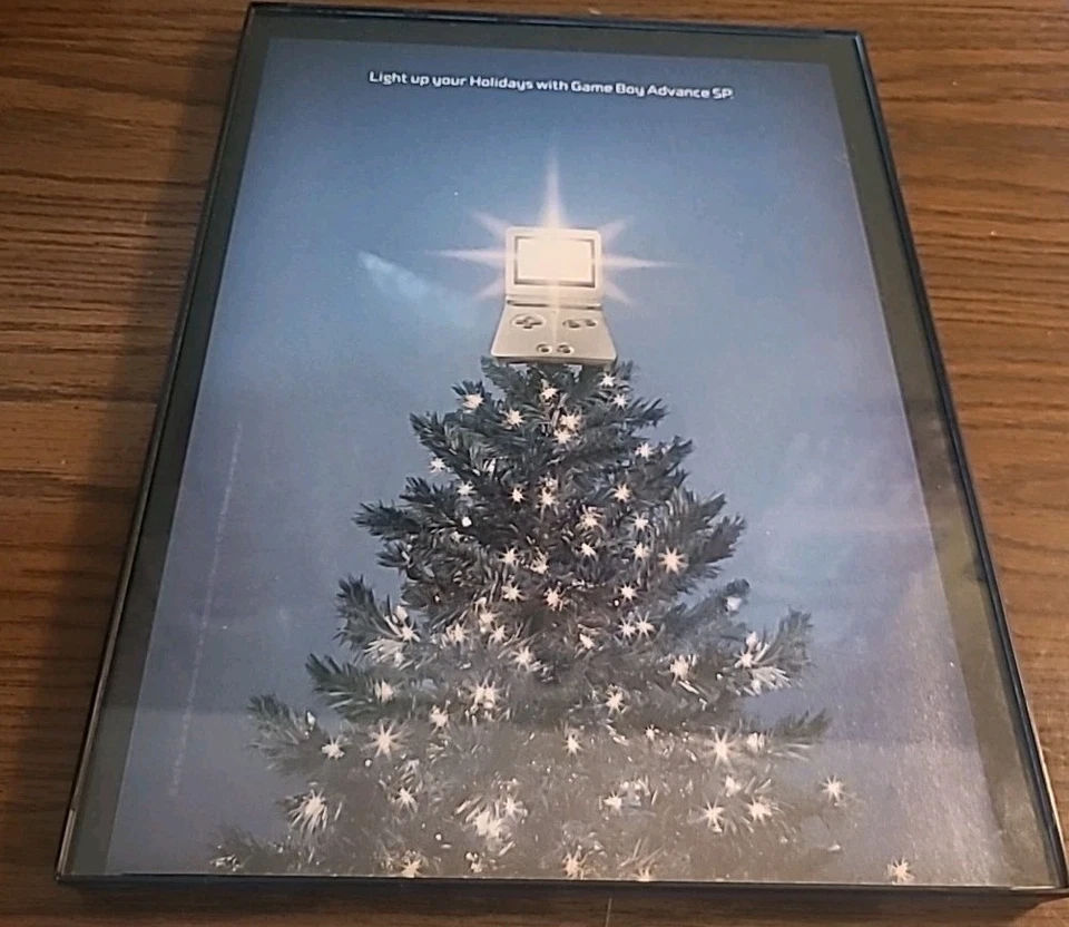 Game Boy Advance SP Christmas Tree Print Ad 2004 Framed 8.5X11 Wall Art Promo  - Image 1 of 1