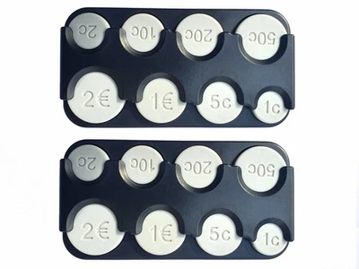 SUNSTOP BAYERN GMBH 2 Stück Münzhalter für Münzen Geldbox Kleingeld Euro Münzspender