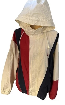 Chaqueta de Vela Nautica De Colección Para Hombre XL Y2K Cortavientos Con Capucha Bloque de Color Años 90 Foto 1 de 4