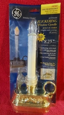 GE 2004 - L.E.D. Vela de ventana parpadeante temporizador incorporado 8,25" de alto FUNCIONA Foto 1 de 4