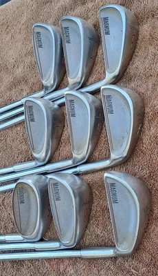 Golf Vintage Irons Set HOGAN MAGNUM 9 clubs RH Steel Shaft APEX 3 Flex Regular  - Image 1 of 4