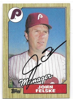 1987 Topps John Felske Phillies Autographed Signed Authentic #443 - Image 1 of 2