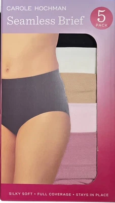 Paquete de 5 bragas calzoncillos sin costuras cobertura completa Carole Hochman ropa interior, S Foto 1 de 4