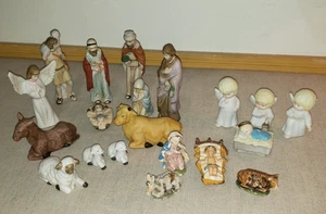 20 VINTAGE NATIVITY FIGURES ITALY TAIWAN SOME IMPERFECTIONS SEE DESCRIPTION - Picture 1 of 20