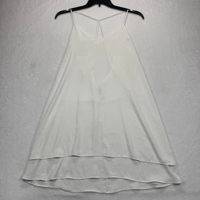 True Light White Layered slip Dress Sleeveless Open Back Casual Flowy Size L - Image 1 of 4