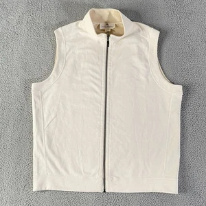 Tommy Bahama Switch It Up Reversible Vest Mens XL Coconut Cream Full Zip Logo - Picture 1 of 8