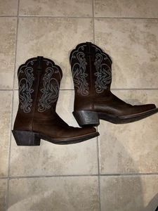 Womens Ariat 15825 Legend Leather Cowgirl Western Square Toe Boots Size 7.5B - Picture 1 of 13