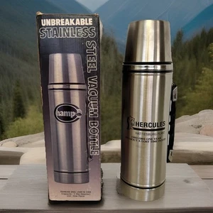 NEW Champ Hot/Cold Stainless Steel 1 litre unbreakable thermos with Hercule logo - Picture 1 of 22