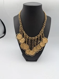 Vintage Coins Gold Tone Dangle Drop Necklace - Bild 1 von 11