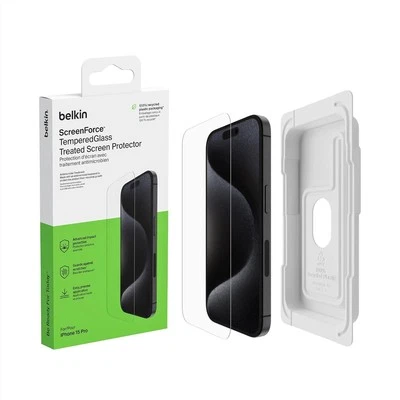 Belkin ScreenForce iPhone 15 Pro TemperedGlass Treated Screen Protector - New - Image 1 of 4