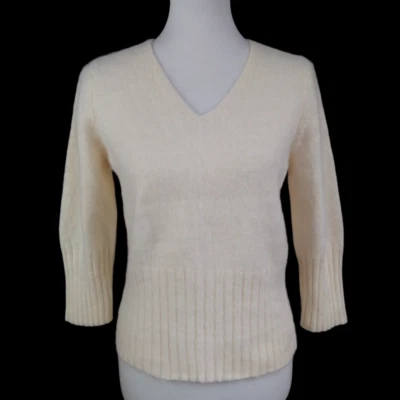 Suéter Apostrophe Talla Grande Pequeño 14-16 Crema 55% Angora Cabello de Conejo De Colección Años 90 Foto 1 de 4