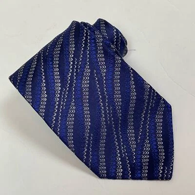 Corbata Bugatchi Uomo azul plata seda estampado hoz Foto 1 de 4