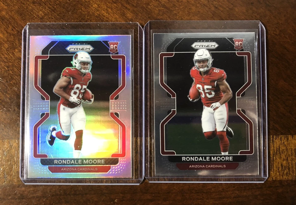 2021 Panini Prizm Rondale Moore Silver Prizm Variation RC & Base (2) Cardinals - Image 1 of 2