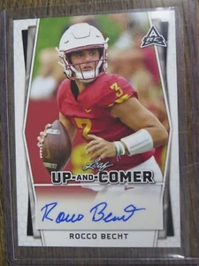 ROCCO BECHT 2022 Leaf UP-AND-COMER AUTOGRAPH ARC IOWA STATE CYCLONES QB - Picture 1 of 3
