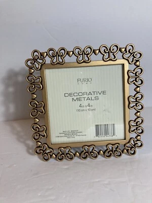 Furio Home Picture Frame 5.5x5.5” Copper Metal Butterfly Design Holds 4x4” Photo - Image 1 of 4