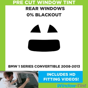 Für BMW 1er Cabrio 2008-2013 Vorgeschnittene Scheibentönung Hinten 0% Verdunkelungsfolie - Bild 1 von 10
