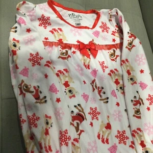 Rudolph Red-Nosed Reindeer Long Nightgown Girls Med Flame Resistant Excellent - Picture 1 of 3