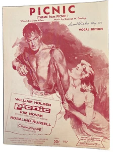 Vintage 1955 Sheet Music Theme From Film “Picnic” w/William Holden and Kim Novak - Picture 1 of 3