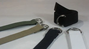 NEW 1.5" WIDE 41" INCHES ASSORTED D RING CANVAS WEB GOLF BELT CHROME "D" BUCKLE - Picture 1 of 8