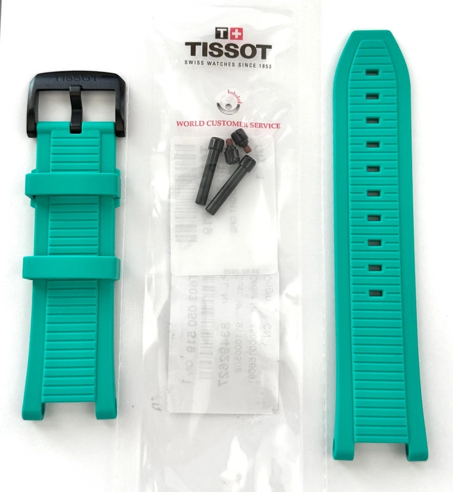 Correa de reloj de goma original Tissot T-Race modelo: T141417A / T141417B VERDE Foto 1 de 3