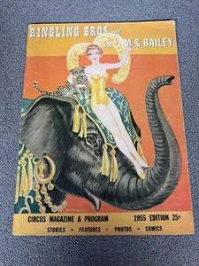 1955 Ringling Bros Barnum & Bailey circus magazine program old photos stories ad - Picture 1 of 5