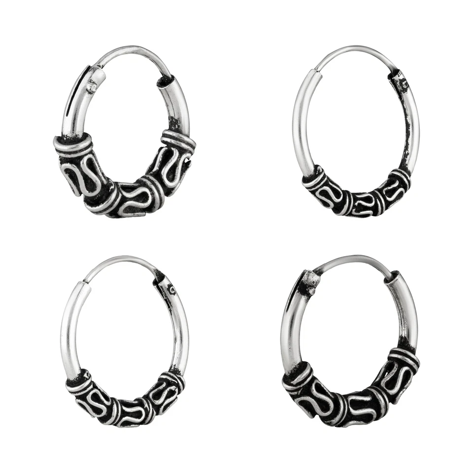 Einzel Keltische Creole ab 12,7mm bis 17,6mm Silber 925 Celtic Wikinger Ohrringe - Bild 1 von 1