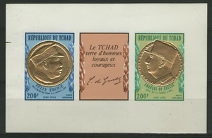 TCHAD: "Bloque" BF.n°7 ** No Dentado, "De GAULLE" ! - Imagen 1 de 1